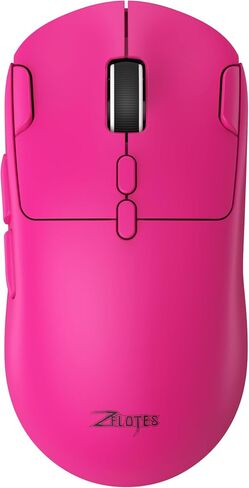 zelotes Gaming Wireless Mouse, Bluetooth Rechargeable with 9 Programmable Buttons,Ultra-Light 60g, 24,000 DPI, BT/USB 2.4G / Type-C, Ergonomic Optical Mouse for Laptop, PC,Office and Gamers (Pink) in Saudi Arabia