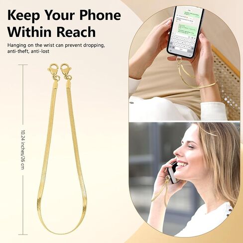Dadanism Phone Wrist Strap Metal Phone Chain Wristlet Strap with Tether Tab in Saudi Arabia
