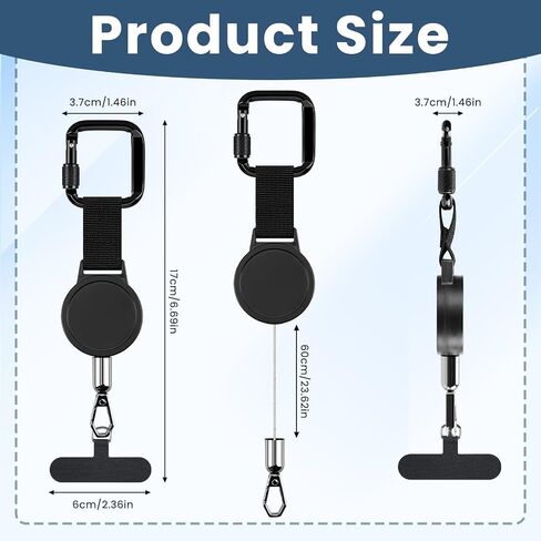 Anti theft Phone Tether, Retractable Phone Lanyard with Locking Carabiner in Saudi Arabia