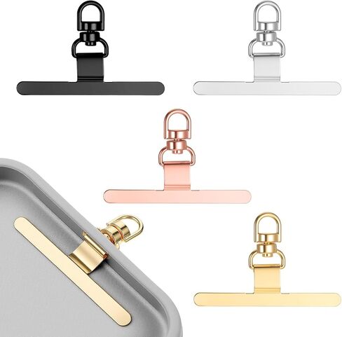 Ouligay 4PCS 360° Rotating Phone Lanyard Tab Stainless Steel Phone Tether Tab Ultra Thin Phone Charm Holder Universal Patch for Phone & Phone Cases (Fits Wristbands/Necklaces/Crossbody Straps) in Saudi Arabia