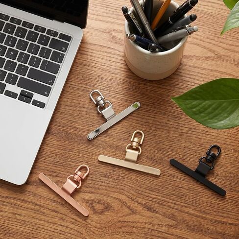 Ouligay 4PCS 360° Rotating Phone Lanyard Tab Stainless Steel Phone Tether Tab Ultra Thin Phone Charm Holder Universal Patch for Phone & Phone Cases (Fits Wristbands/Necklaces/Crossbody Straps) in Saudi Arabia