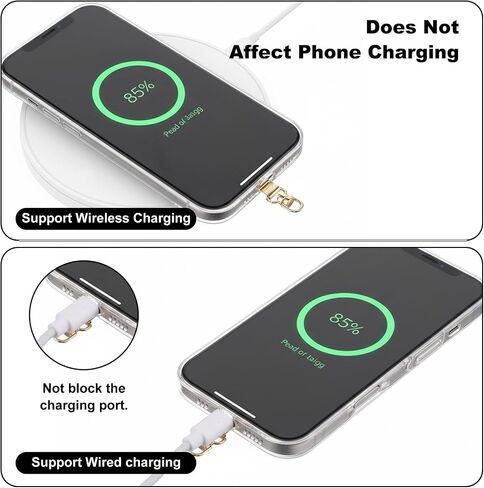 Ouligay 4PCS 360° Rotating Phone Lanyard Tab Stainless Steel Phone Tether Tab Ultra Thin Phone Charm Holder Universal Patch for Phone & Phone Cases (Fits Wristbands/Necklaces/Crossbody Straps) in Saudi Arabia