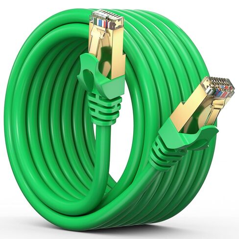 Maximm Flat Cat7 Ethernet Cable SFTP Shielded Green 12ft in Saudi Arabia