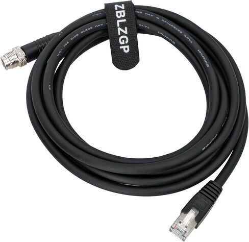 M12 8 Pin X-Code Male to RJ45 Cat7e Ethernet Shielded Cable for Cognex Industrial Camera（Straight X-Code,Black,3M in Saudi Arabia