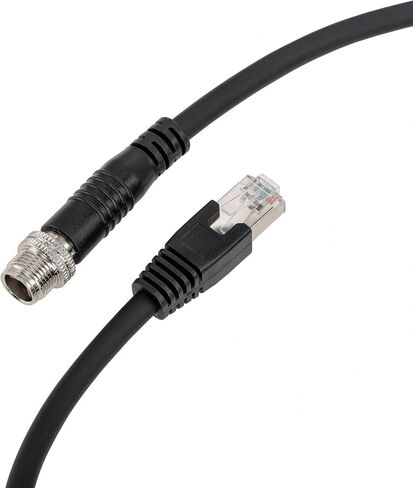 M12 8 Pin X-Code Male to RJ45 Cat7e Ethernet Shielded Cable for Cognex Industrial Camera（Straight X-Code,Black,3M in Saudi Arabia