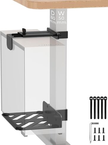No Drilling Under Desk PC Mount, Clamp-On CPU Holder for Standing Desk in Saudi Arabia
