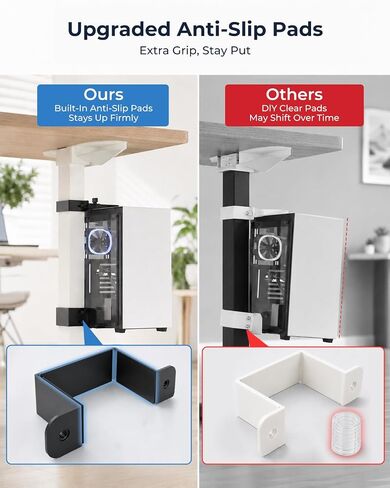 No Drilling Under Desk PC Mount, Clamp-On CPU Holder for Standing Desk in Saudi Arabia