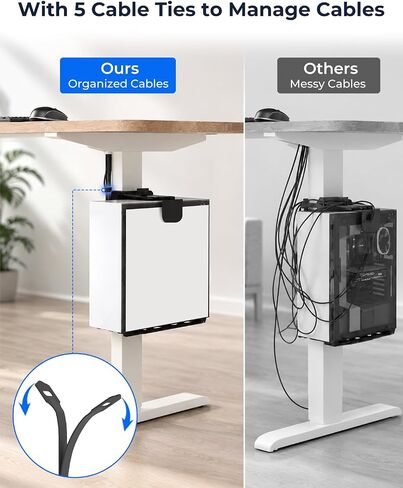 No Drilling Under Desk PC Mount, Clamp-On CPU Holder for Standing Desk in Saudi Arabia
