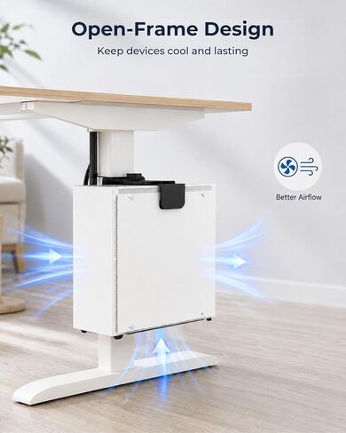 No Drilling Under Desk PC Mount, Clamp-On CPU Holder for Standing Desk in Saudi Arabia