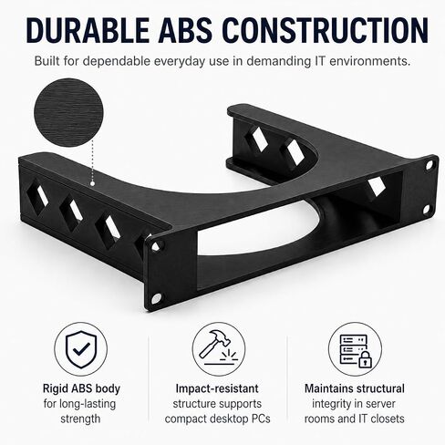 SplashNColor 10 Inch Rack Mount for Dell OptiPlex 7060 Micro PC – Secure Friction Fit Bracket | Screw-in Server Shelf | IT Network Equipment Cabinet Organizer in Saudi Arabia