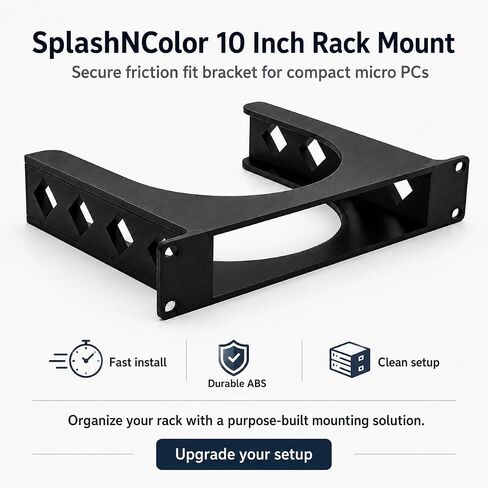 SplashNColor 10 Inch Rack Mount for Dell OptiPlex 7060 Micro PC – Secure Friction Fit Bracket | Screw-in Server Shelf | IT Network Equipment Cabinet Organizer in Saudi Arabia