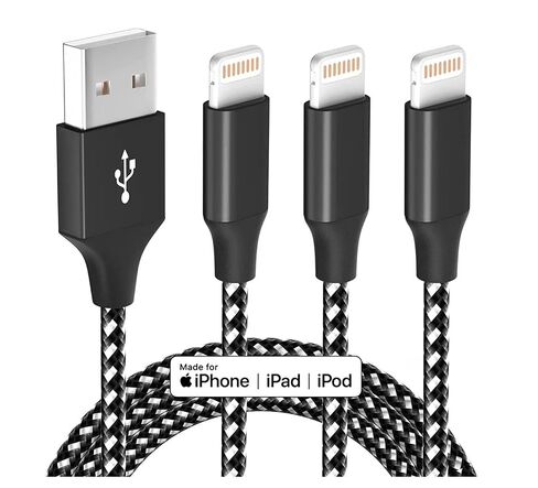iPhone Charger Cord 10ft 3 Pack MFi Fast Charging Braided Lightning Cable in Saudi Arabia