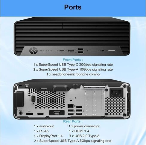 HP ProDesk SFF 400 G9 Business Desktop Computer, 14th Gen Inte i7-14700(20-Cores/28-Threads), 16GB DDR5 RAM, 256GB PCIe + 1TB HDD, Small Form Factor, Type-C, DisplayPorts, Wi-Fi, HDMI, Windows 11 in Kuwait