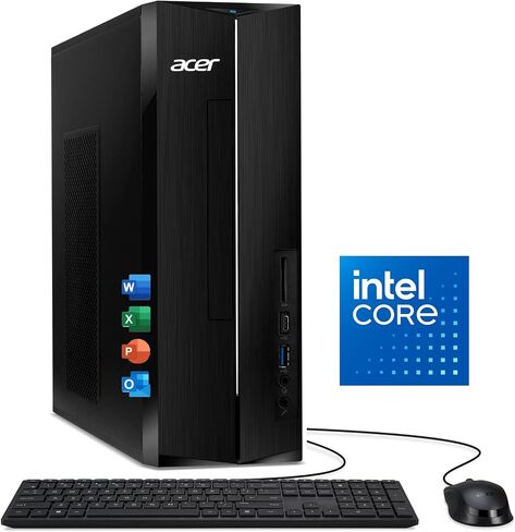 Acer Aspire Desktop Tower,14th Gen Intel 10-Core i5-13400 Processor, 16GB RAM, 1.5TB Storage(512GB SSD & 1TB HDD), Wi-Fi 6E, Bluetooth, Two HDMI Support Dual 4K Monitor, Wins 11, Wired KB & Mouse in Kuwait