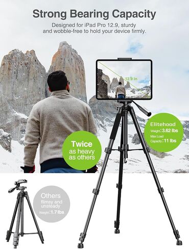 Elitehood 68" Heavy Duty iPad Tripod, Ultra-Stable Tripod for iPad Pro 12.9 in Saudi Arabia