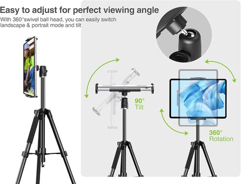 Elitehood 68" Heavy Duty iPad Tripod, Ultra-Stable Tripod for iPad Pro 12.9 in Saudi Arabia