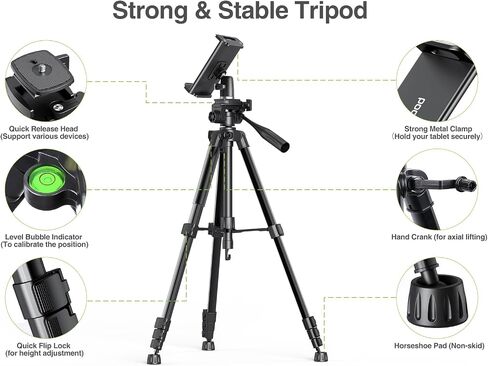 Elitehood 68" Heavy Duty iPad Tripod, Ultra-Stable Tripod for iPad Pro 12.9 in Saudi Arabia