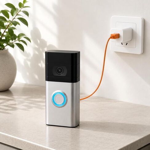 Micro USB Charger Cable Compatible with Ring Video Doorbell 2/3/3 Plus/4, Video Doorbell Released in 2020, Doorbell Pro/Plus, Camera Battery, USB A to Micro Charging Cord, 3.3ft Orange in Kuwait