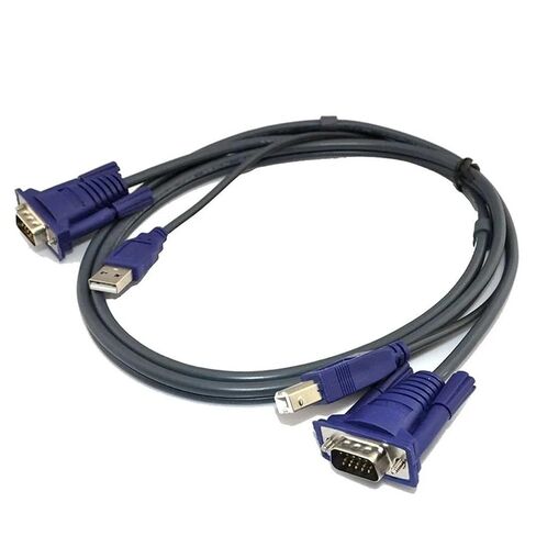 4.6 Feet 1.5M USB KVM 15 Pin Switch VGA Cable for USB 2.0 Type A to B 4Pin PC Computer Printer Monitor Adapter Converter in Kuwait