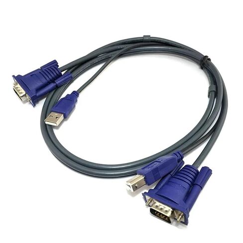 4.6 Feet 1.5M USB KVM 15 Pin Switch VGA Cable for USB 2.0 Type A to B 4Pin PC Computer Printer Monitor Adapter Converter in Kuwait