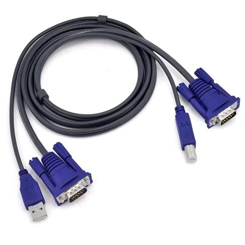 4.6 Feet 1.5M USB KVM 15 Pin Switch VGA Cable for USB 2.0 Type A to B 4Pin PC Computer Printer Monitor Adapter Converter in Kuwait