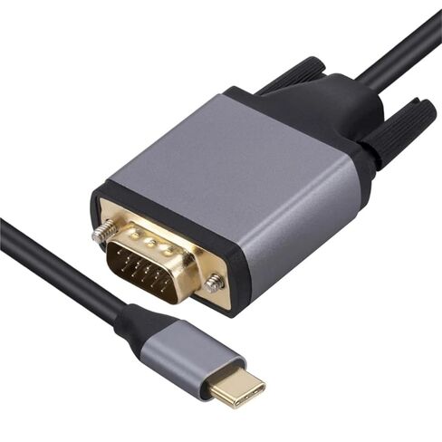 USB C to VGA Cable High Definition Type C to VGA Converter Cord Extend Mirror Display Monitors Screen No Driver Needed in Kuwait