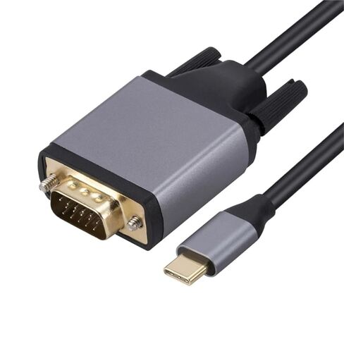 USB C to VGA Cable High Definition Type C to VGA Converter Cord Extend Mirror Display Monitors Screen No Driver Needed in Kuwait