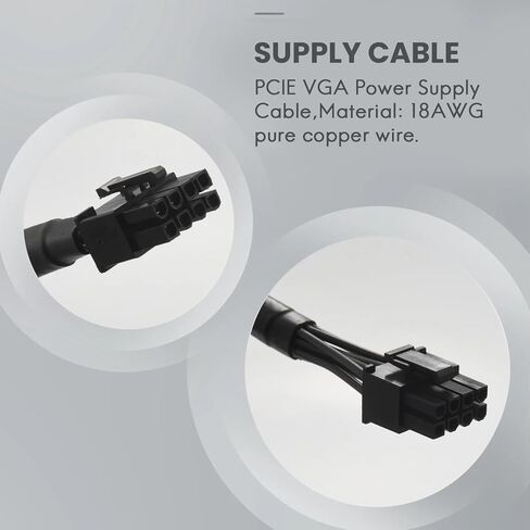 8 PIN to 8 Pin (6+2) PCIE VGA Supply Cable Flex for 650 750 850 1000 1600 2000 G2 G3 P2 T2 GS in Kuwait