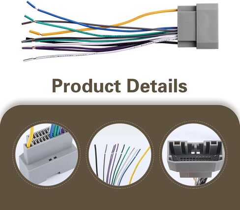 Car Radio Wiring Harness Kit, Copper Core Stereo Wiring Harness with Adapter, Car Audio DVD Navigation Conversion Modification Cable, Compatible with Dodge, Chrysler, Ram (Multicolored) in Kuwait
