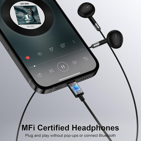 Wired Headphones for iPhone Earbuds with Lightning Connector Wired Earphone in Kuwait