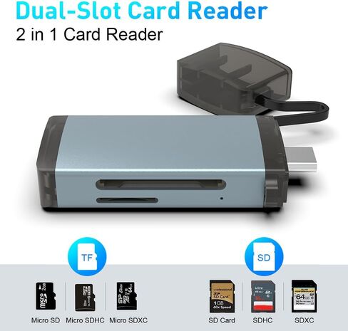 USB C SD Card Reader, Dual SD & microSD 3.0 Reader, 5Gbps in Saudi Arabia