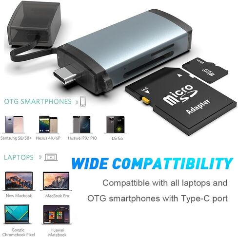 USB C SD Card Reader, Dual SD & microSD 3.0 Reader, 5Gbps in Saudi Arabia