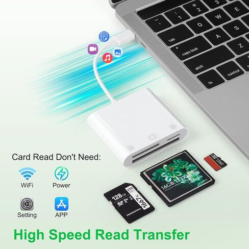 3-in-1 Lightning to CF/SD/Micro SD Card Reader for iPhone iPad in Kuwait