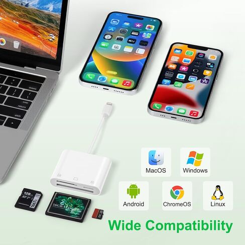 3-in-1 Lightning to CF/SD/Micro SD Card Reader for iPhone iPad in Kuwait