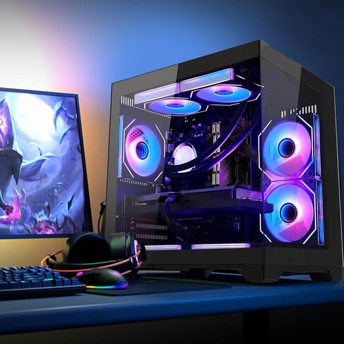 Gaming Desktop PC- AMD Ryzen 5 9600X 6-Core 3.9GHz- AMD RX 9060XT 16GB- 32GB DDR5 RAM- 1TB PCIe SSD- WiFi & BT- PSU 650W- 240mm Liquid Cooler & ARGB Fans with Software- Windows 11- Black in Saudi Arabia