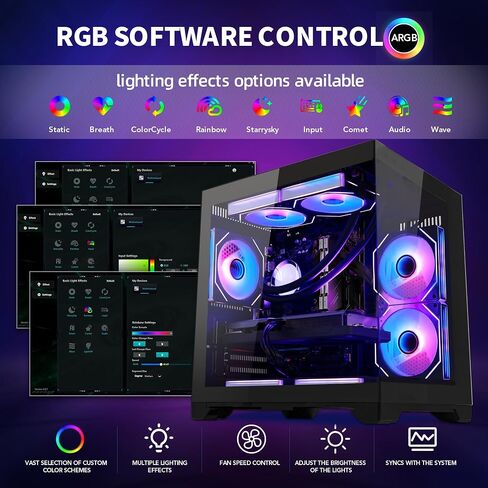 Gaming Desktop PC- AMD Ryzen 5 9600X 6-Core 3.9GHz- AMD RX 9060XT 16GB- 32GB DDR5 RAM- 1TB PCIe SSD- WiFi & BT- PSU 650W- 240mm Liquid Cooler & ARGB Fans with Software- Windows 11- Black in Saudi Arabia