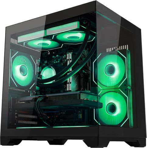 Gaming Desktop PC- AMD Ryzen 5 9600X 6-Core 3.9GHz- AMD RX 9060XT 16GB- 32GB DDR5 RAM- 1TB PCIe SSD- WiFi & BT- PSU 650W- 240mm Liquid Cooler & ARGB Fans with Software- Windows 11- Black in Saudi Arabia