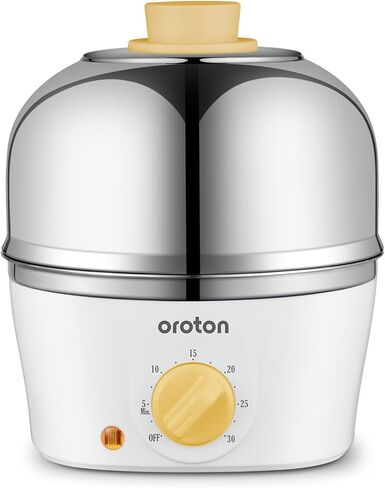 Oroton Hard Boiled Egg Cooker, 9-Egg 304 Stainless Steel Egg Boiler,White in Saudi Arabia
