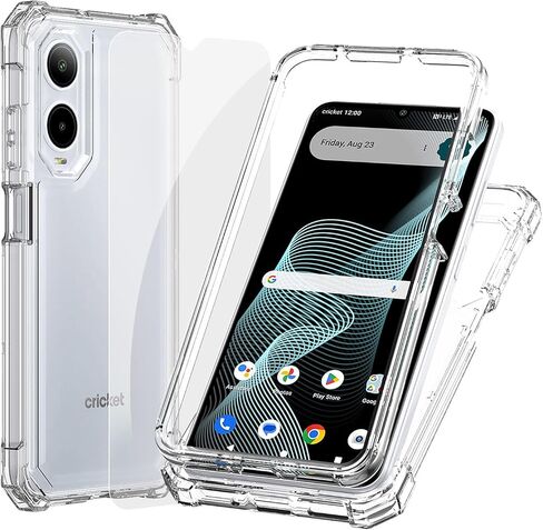 Ailiber for Cricket Icon 6 Case, Dual Layer Bumper, Screen Protector-Red in Kuwait