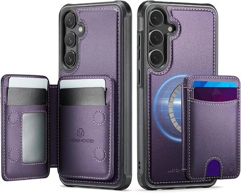 for 2-in-1 Wallet Case for Samsung Galaxy S26 Plus 6.7", Removable Leather Flip Cover Compatible with MagSafe and RFID Blocking, 6 Card Slots, Purple in Saudi Arabia