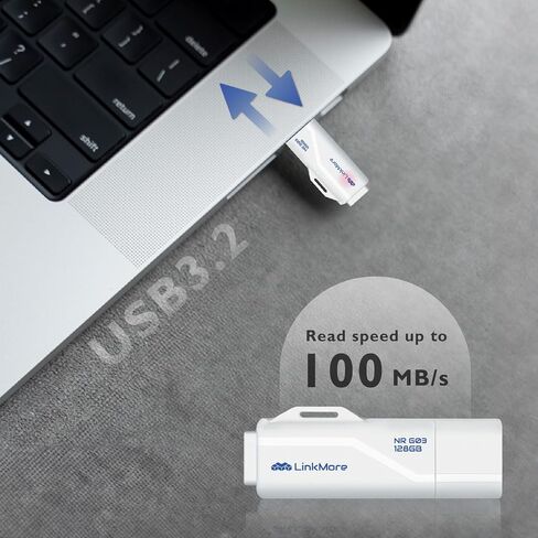 LinkMore USB Flash Drive, NR G03 Slim USB 3.2, Up to 100MB/s Read (128GB) in Saudi Arabia