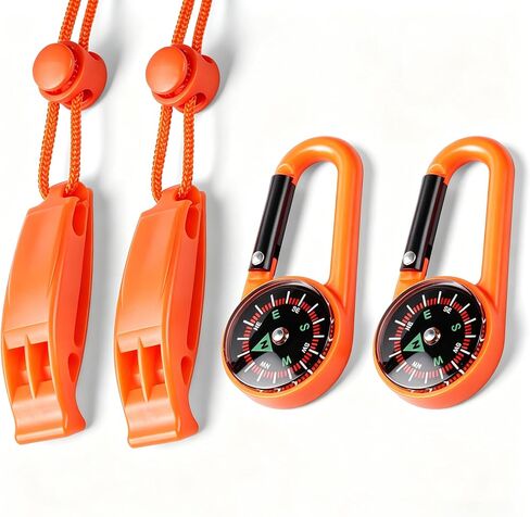 2-Pack Whistle Emergency Safety with Lanyards - High Decibel Survival Whistle for Life Jackets, Boating, Kayaking, Hiking, Hunting & Rescue in Saudi Arabia