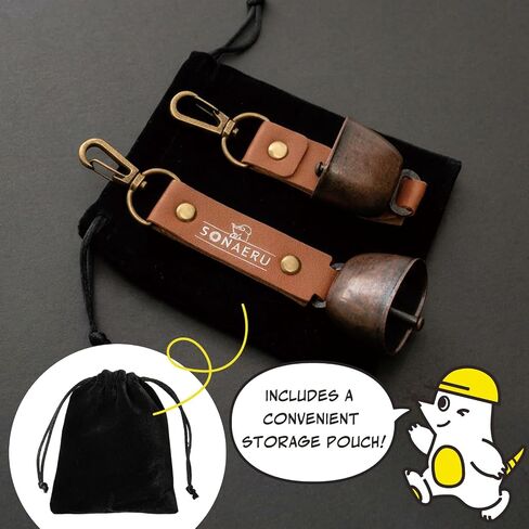 PYKES PEAK Bear Bell for Hiking - Bear Bells with Silencer Pouch for Hikers, Dogs & Camping | Rust-Resistant Carabiner Clip | Loud Deterrent Noise Maker, Pack of 2 in Kuwait
