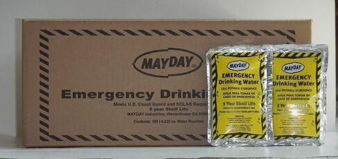Mayday Emergency Water Pounches Case of 100. Emergency Preparedness, Survival and Backpacking in Saudi Arabia