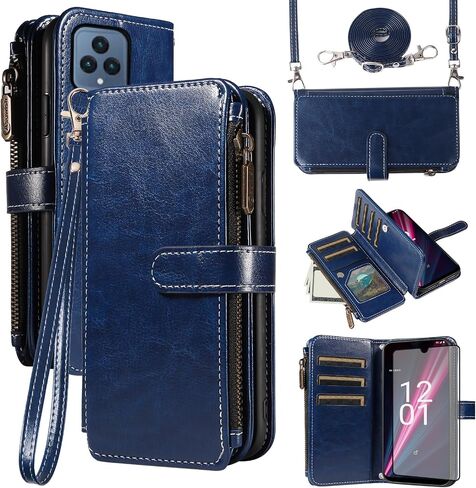 Asuwish Phone Case for T-Mobile Revvl 6/6X 5G Cover with Screen Protector and Zipper Wallet Card Holder Slot Stand Cell Tmobile Revvl6 X Revvl6X T Mobile Revvl6X5G Revel Tmo Revell Rebel TCL Black in Kuwait