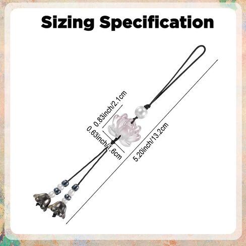 Cute Phone Charms Lotus, Flower Beaded Camera Phone Strap Accessories Charm in Saudi Arabia