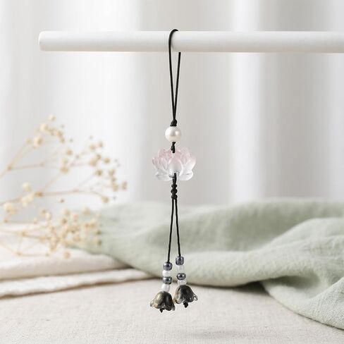 Cute Phone Charms Lotus, Flower Beaded Camera Phone Strap Accessories Charm in Saudi Arabia