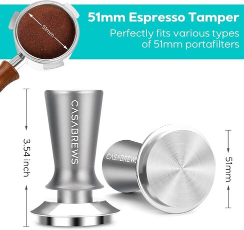 CASABREWS 51mm Espresso Tamper, 30lb with Spring Loaded, Stainless Steel in Kuwait