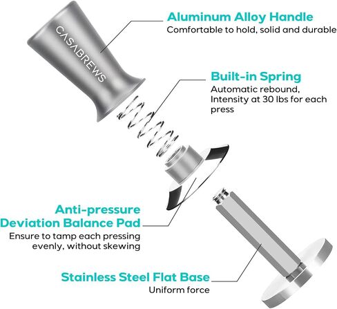 CASABREWS 51mm Espresso Tamper, 30lb with Spring Loaded, Stainless Steel in Kuwait