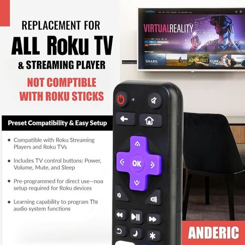 Replacement Universal Remote Control for Roku Streaming Player and TVs in Saudi Arabia